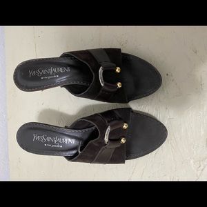Yves Saint Laurent chocolate brown heels